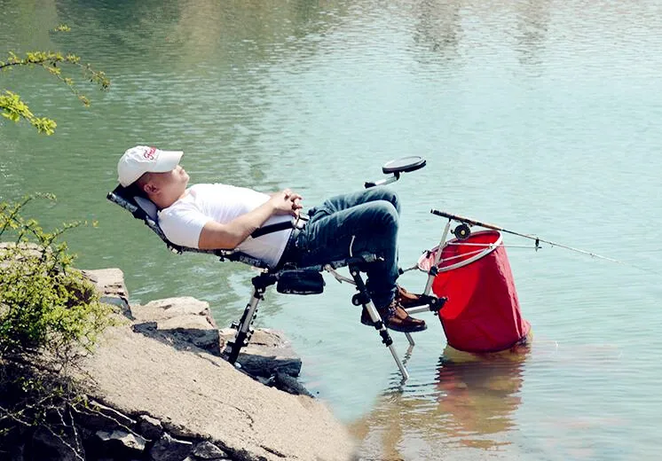 2018 new loading 200kg folding fishing chair portable comfortable lying