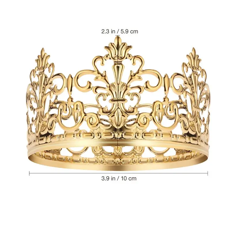 1 шт. тиара золотистого цвета Корона украшение торта украшение элегантный свадебный торт принцесса день рождения декорации вечерние принадлежности A3