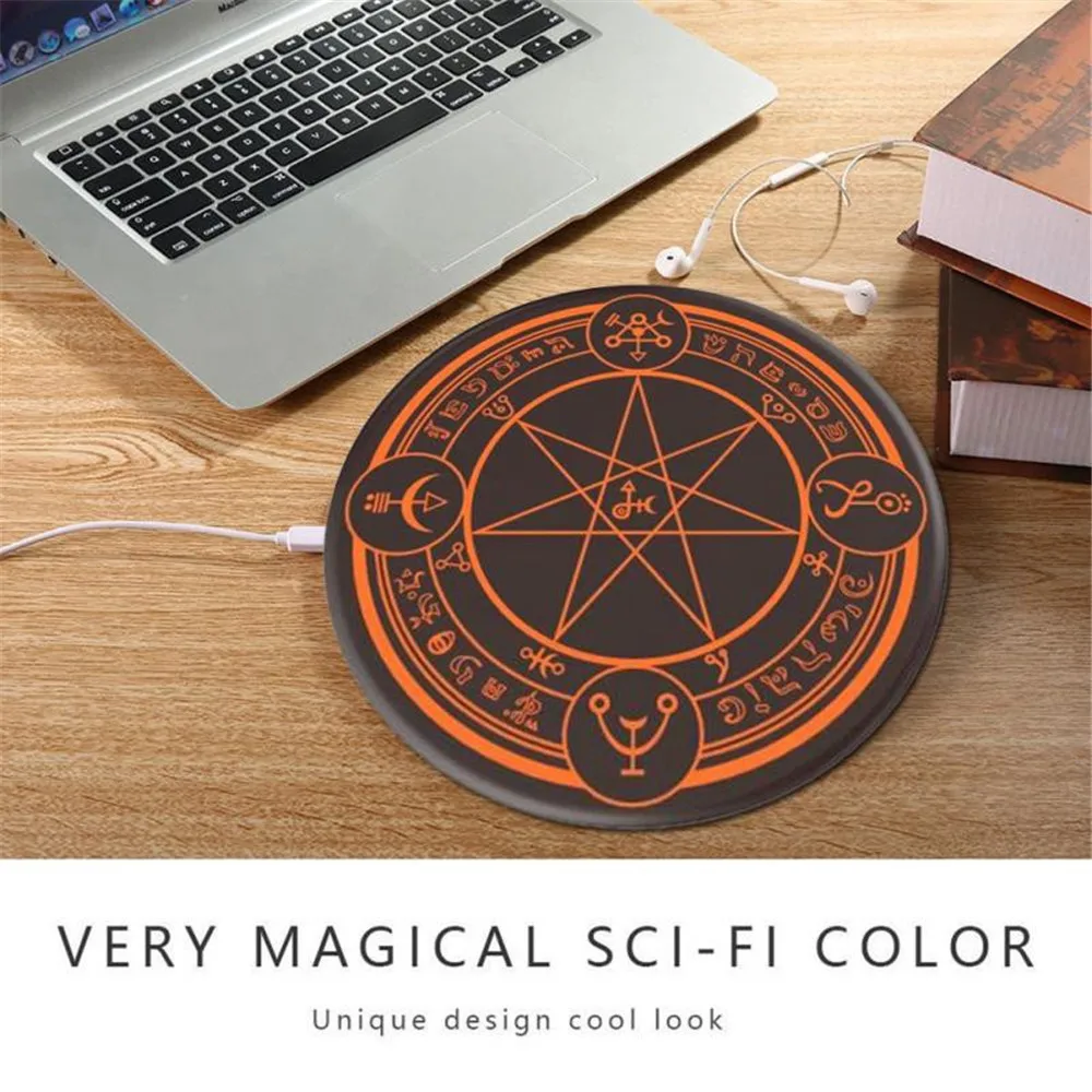 10W Ци беспроводной зарядное устройство круг Magic оптический массив зарядки для полного диапазона мобильный телефон