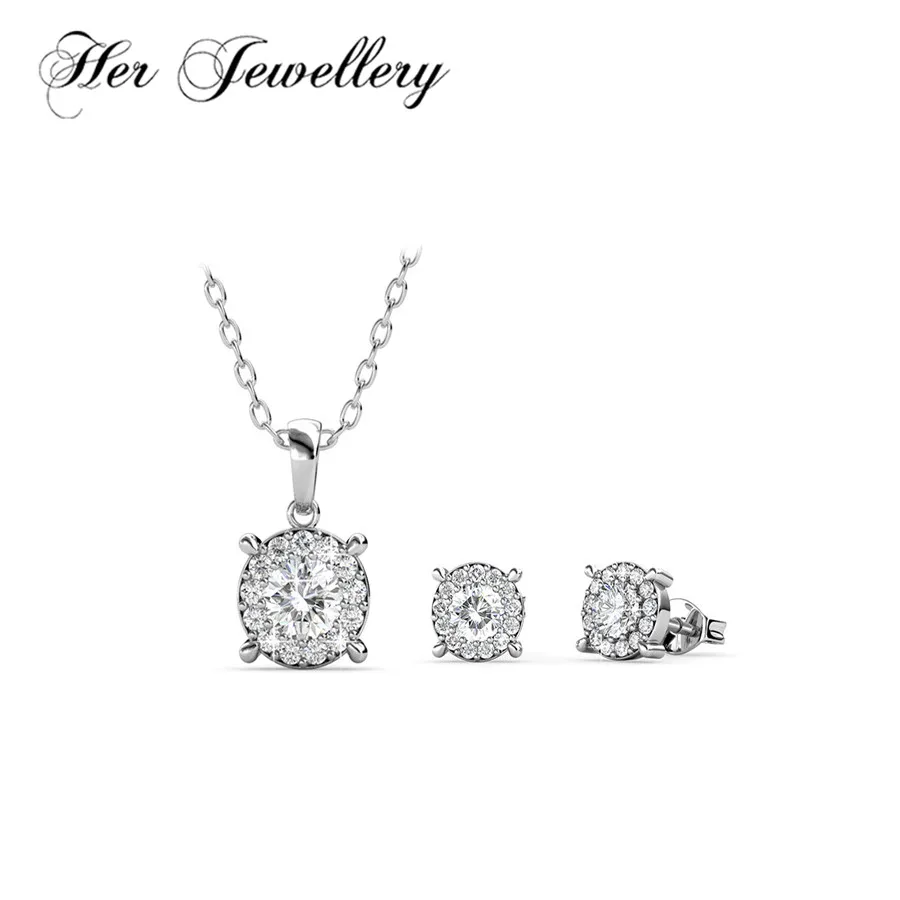 

Her Jewellery luxury jewelry set for women Made with crystals from Swarovski, earrings /necklace jewelry HS062