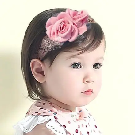 

ON SALE 1PCS 2016 Children's hair accessories baby Flower Headband elastic hair band Infant Newborn photo props Lace head band