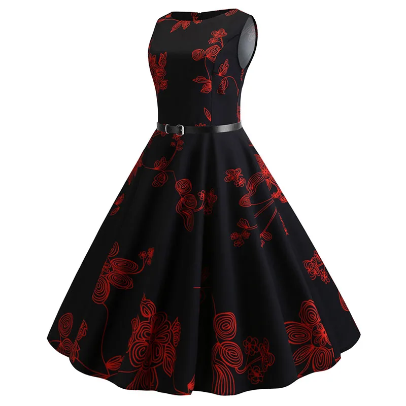 Летние женские платья, повседневные, цветочные, Ретро стиль, 50s 60s Robe Rockabilly Swing Pinup Vestidos, вечерние платья на День святого Валентина