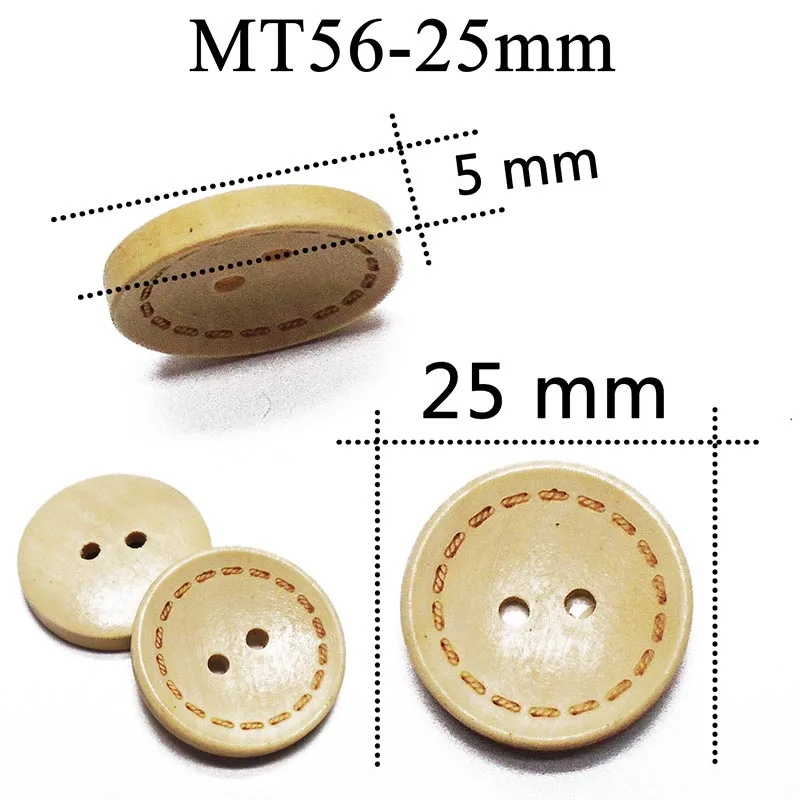 ZIEENE, 10 шт., 50 шт., 100 шт., из натурального дерева, матовые, с лазерным напылением, деревянные пуговицы, джинсовые, цветные, для шитья, сделай сам, скрапбукинг, для джинсов, ручная работа - Цвет: MT56-25mm