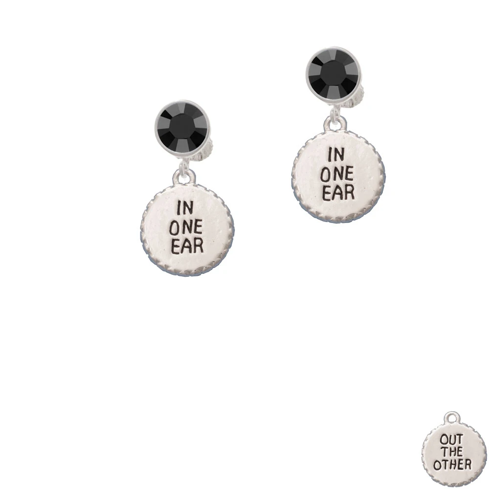 In One Ear ''Out the Other'' Crystal Clip On Earrings (2)
