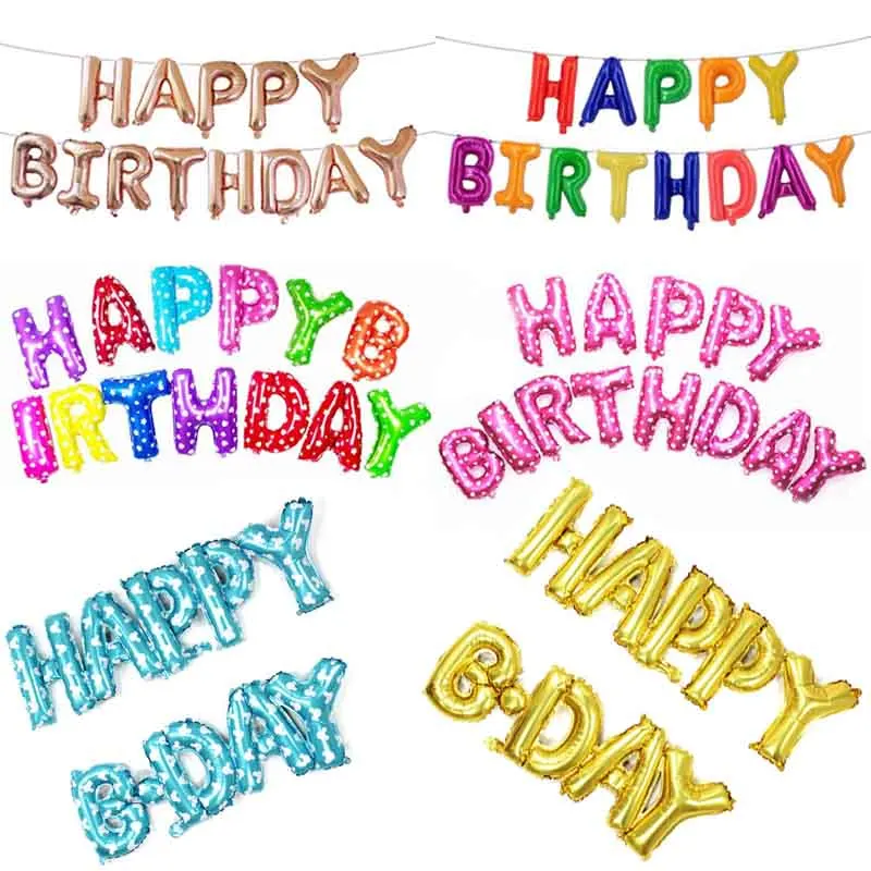 

100pcs 16 inch Happy Birthday Letters minnie pink dot rose gold led Balloons Party Decoration Kids Alphabet Birthday Balloons