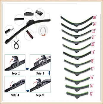 

Car U-type Frameless Bracketless Rubber Wiper Blade for Land Rover RangeHSE SC Sports version Freelander V6 found 3 V6 V8
