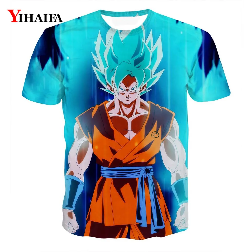 

T shirt 3D Print Fashion Blue Hair Goku Vegeta Dragon Ball Z Anime Casual Tee Shirts Men Graphic Tee Unisex Summer Tops
