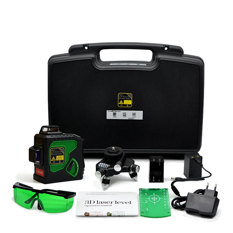 

3D 12GH 12 Lines Laser Level with Self-Leveling 360 Horizontal And Vertical Cross Super Powerful GREEN Laser Beam Lines