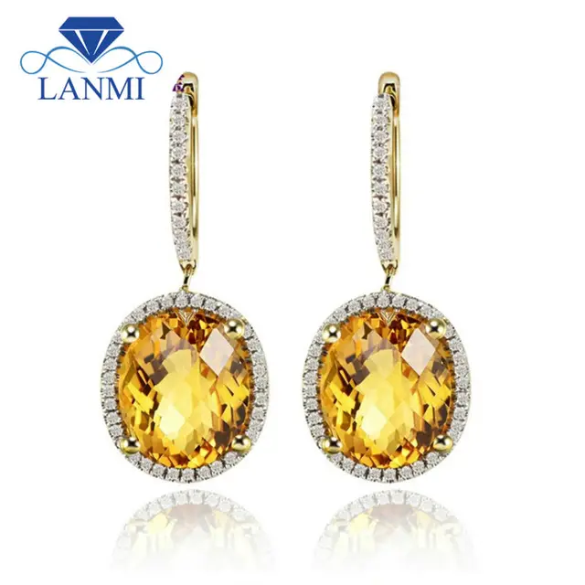 Beautiful Citrine Earrings Oval 12x10mm Solid 14kt Yellow Gold Beautiful Citrine Earrings Oval 12x10mm Solid 14kt Yellow Gold Diamond Gemstone Jewelry For Women E0003