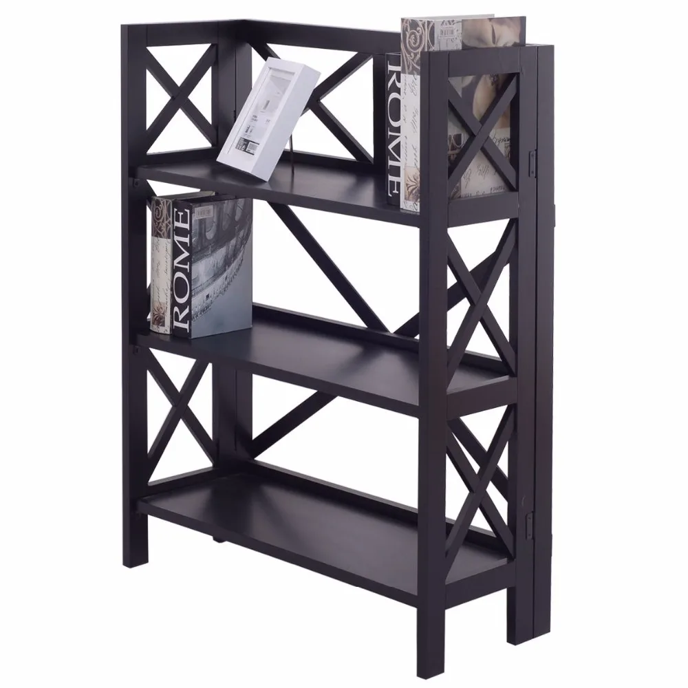 

Goplus 3 Tiers Folding BookShelf Modern Wood Bookcase Storage Display Organizer For Living Room Home Shelves HW55638