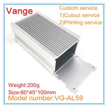 2 шт./лот теплоотвод дизайн прессформы оболочки экструзии 60*45*100 мм 6063-T5 алюминиевый корпус diy для устройства контроллера