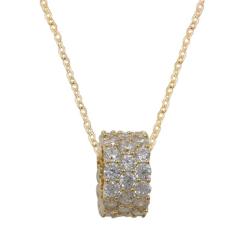 

WEIMANJINGDIAN Circle Shape Cubic Zirconia CZ Zircon Pendant in Silver Color or Gold Color Plated