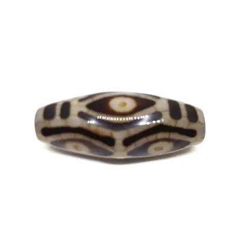 

Rare Patterns Dragon Eyes with Weathering Vein 15mm*40mm Natural Agate Amulet Dzi Beads for Bracelet DIY Jewelry Making