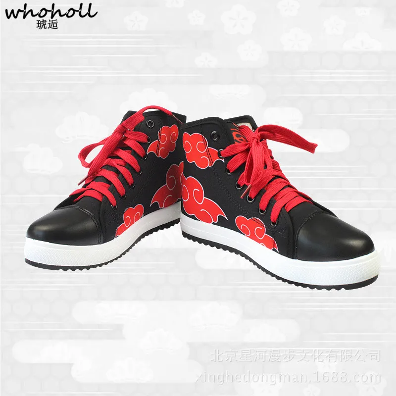 

WHOHOLL Japanese Anime Naruto Cosplay Man Casual Shoes Uchiha Itachi Sharingan Akatsuki Cosplay Canvas Shoes Vulcanize Shoes