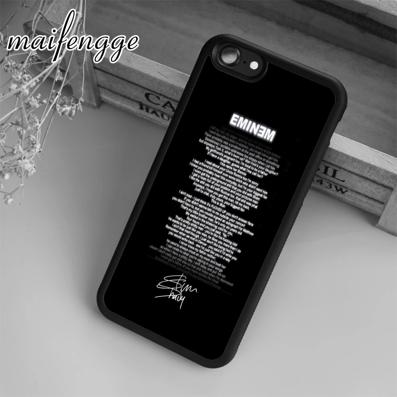 

maifengge Custom Eminem Song and Signature Case For iPhone 6 6S 7 8 Plus X 5 5S SE Case cover for Samsung S5 S6 S7 edge S8 Plus