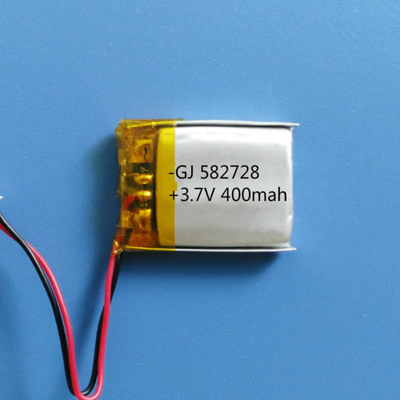 Free shipping by DHL/Fedex 100pcs 582728 3.7V Lithium Polymer 400mAh li ion Rechargeable Battery