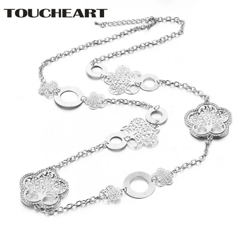 

TOUCHEART Custom Gold & Silver Tree of Life Necklaces Pendants For Women Charm Luxury Jewelry Chain Statement Necklace SNE180040