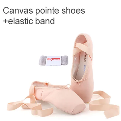 Professional Ballet Pointe Shoes Girls Women Ladies Satin Ballet Shoes With Ribbons Canvas