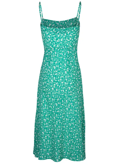 Амелия Poison Ivy для женщин Регулируемая бретельках платье миди L'Amelia халат Сумах veneneux - Цвет: Зеленый