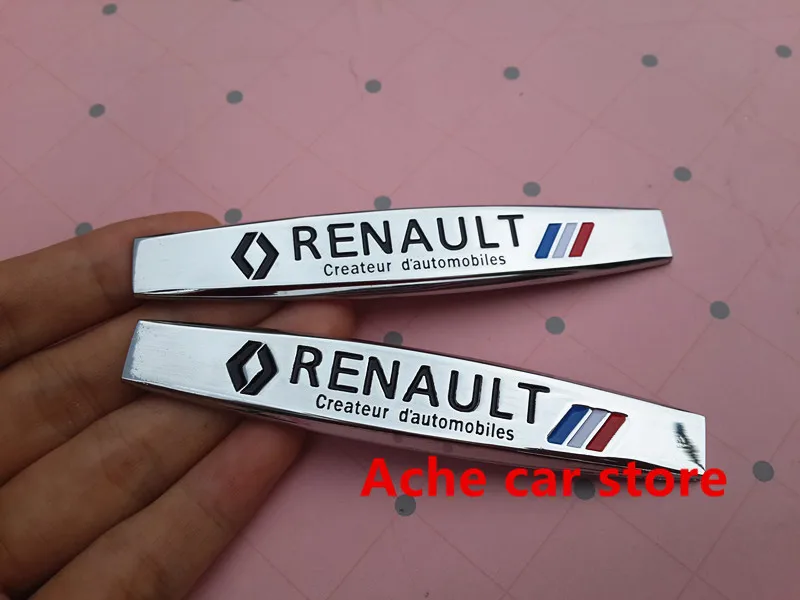 

2pcs Renault Car Fender side Emblem Badge Decal rear trunk Sticker for Megane Latitude Vel Satis captur FRENDZY CLIO koleos