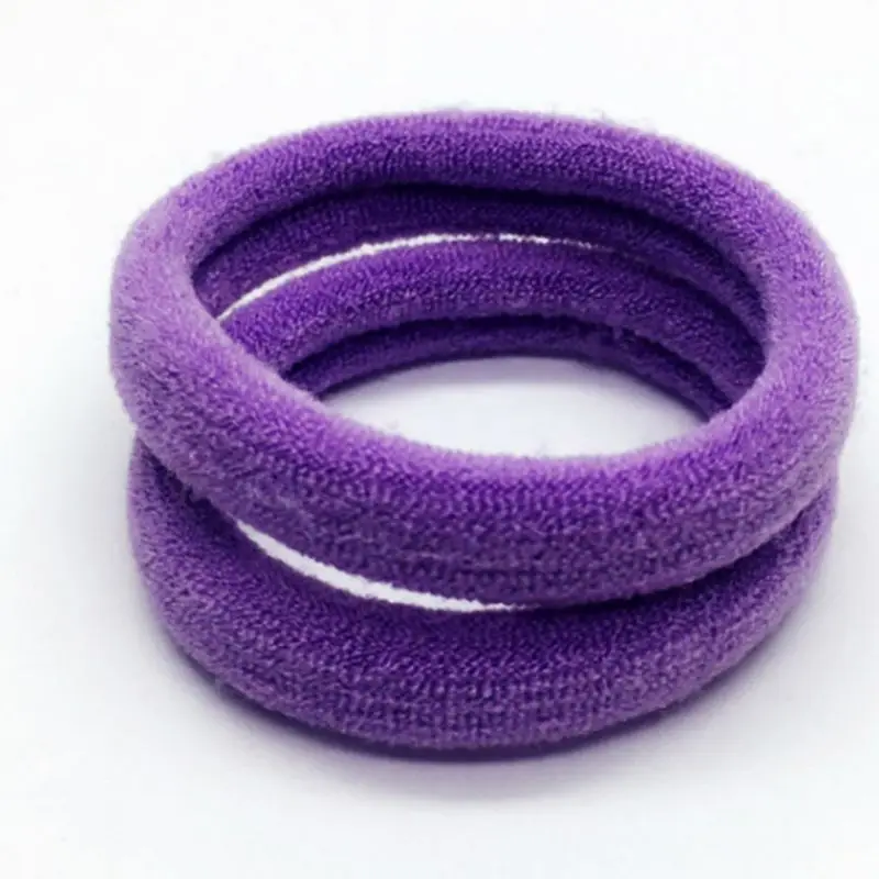 High Elasticity 4cm Medium Thick Rolled Towel Hair Rope Candy Solid Color Rubber Band Ring Ponytail Holder Scrunchy