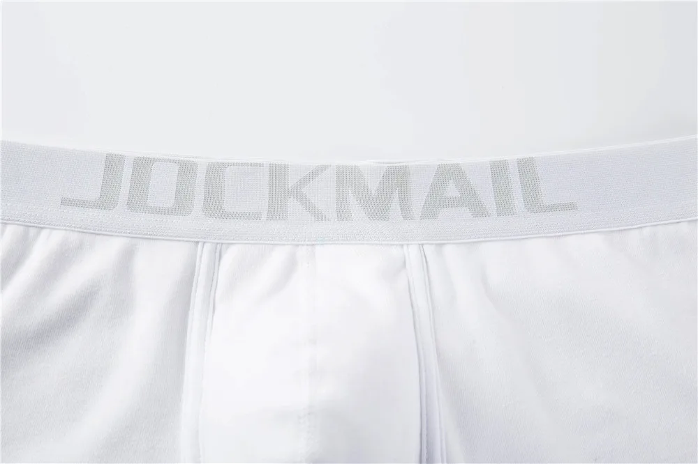 Бренд JOCKMAIL, мужское нижнее белье, трусы-боксеры, хлопок, низкая талия, сексуальные, комфортные, u-образные, мужские, дышащие, белые, мужское нижнее белье