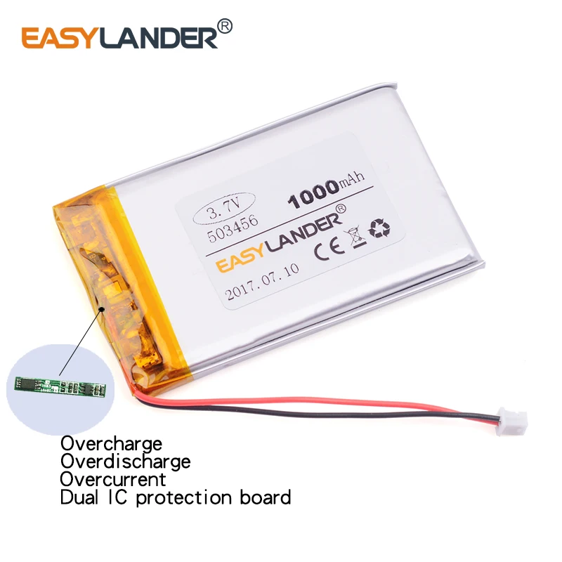 Billig 503456 3,7 V 1000mAh Lithium Polymer Batterie Für gps tracker DVD cybook opus E Book DVR GPS H503456 503455 503356