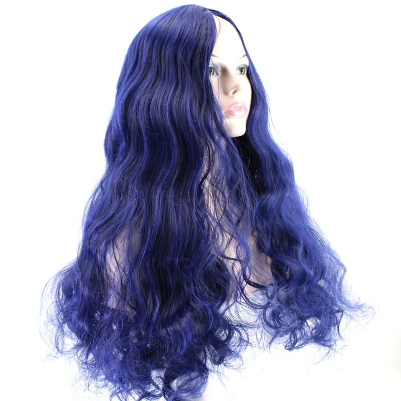 JOY& BEAUTY, длинный волнистый парик, черный, синий, коричневый, золотой, серый, синтетический парик, термостойкие волокнистые волосы для женщин, 26 дюймов