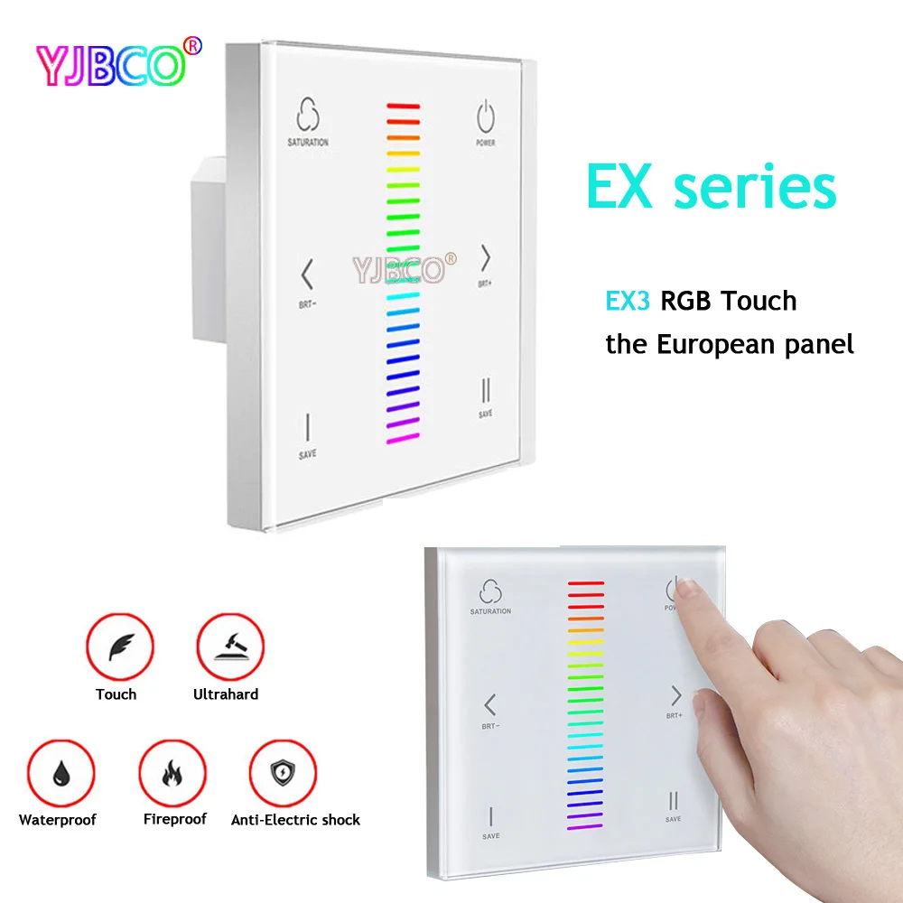 

EX3 led RGB touch panel Dimmer controller 2.4GHz DMX512 Signal Dimming for rgb led strip lights bulb led lamp