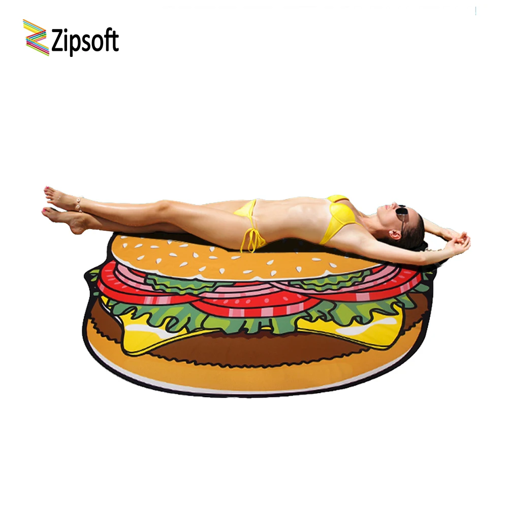 Zipsoft 140 см круглый пляжное полотенце тонкий шифон пляжный горячий принт богемский