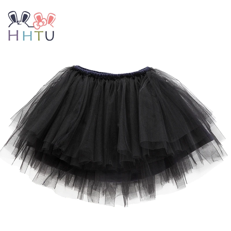 HHTU/Пышная юбка-пачка из газовой ткани для новорожденных девочек танцевальная юбка для девочек кружевная детская юбка-пачка в сеточку юбка принцессы с диким низом - Цвет: Black