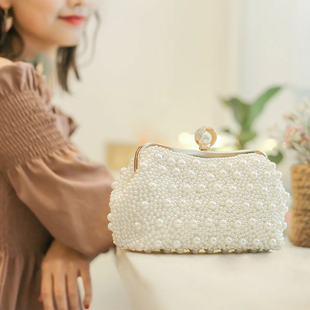 

Ladies Dinner Bag Deluxe Evening bag 2018 sparkle Pearl woman shoulder bag
