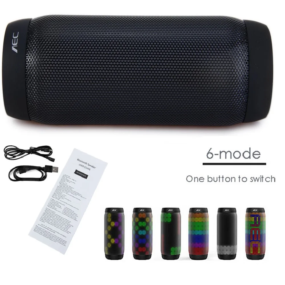  AEC colorful Waterproof LED light Portable Bluetooth Speaker BQ - 615 Pro Wireless Super Bass Mini 