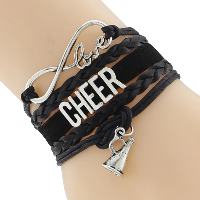 

charm cheer bracelets infinity cheer love jewelry fashion girl woman man jewelry bangles