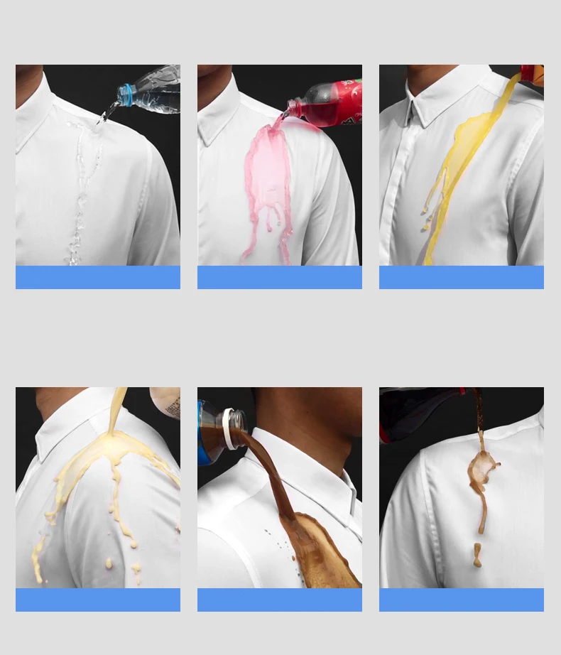Beverry Hydrophobic Men Dress Shirt Stain Proof Quick Dry Quality Long and Short Sleeve Slim Fit Men Shirt Business Casual 