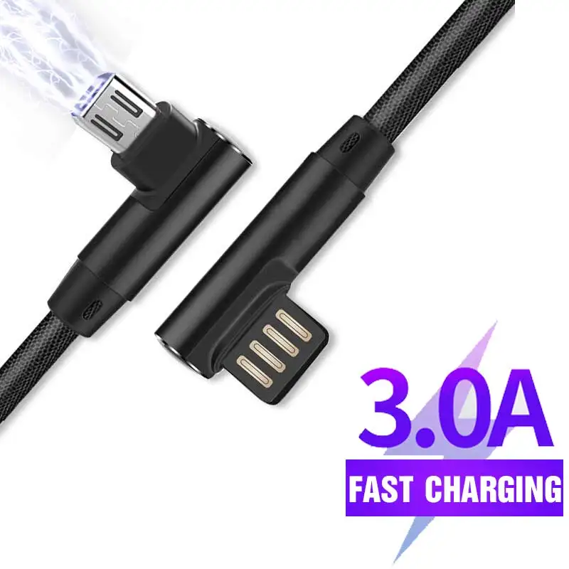 الكوع كابل بيانات المصغّر usb كابل بيانات كابل شاحن لسامسونج هواوي الشرف Xiaomi Redmi الهاتف المحمول الكابلات كابل شحن سريع
