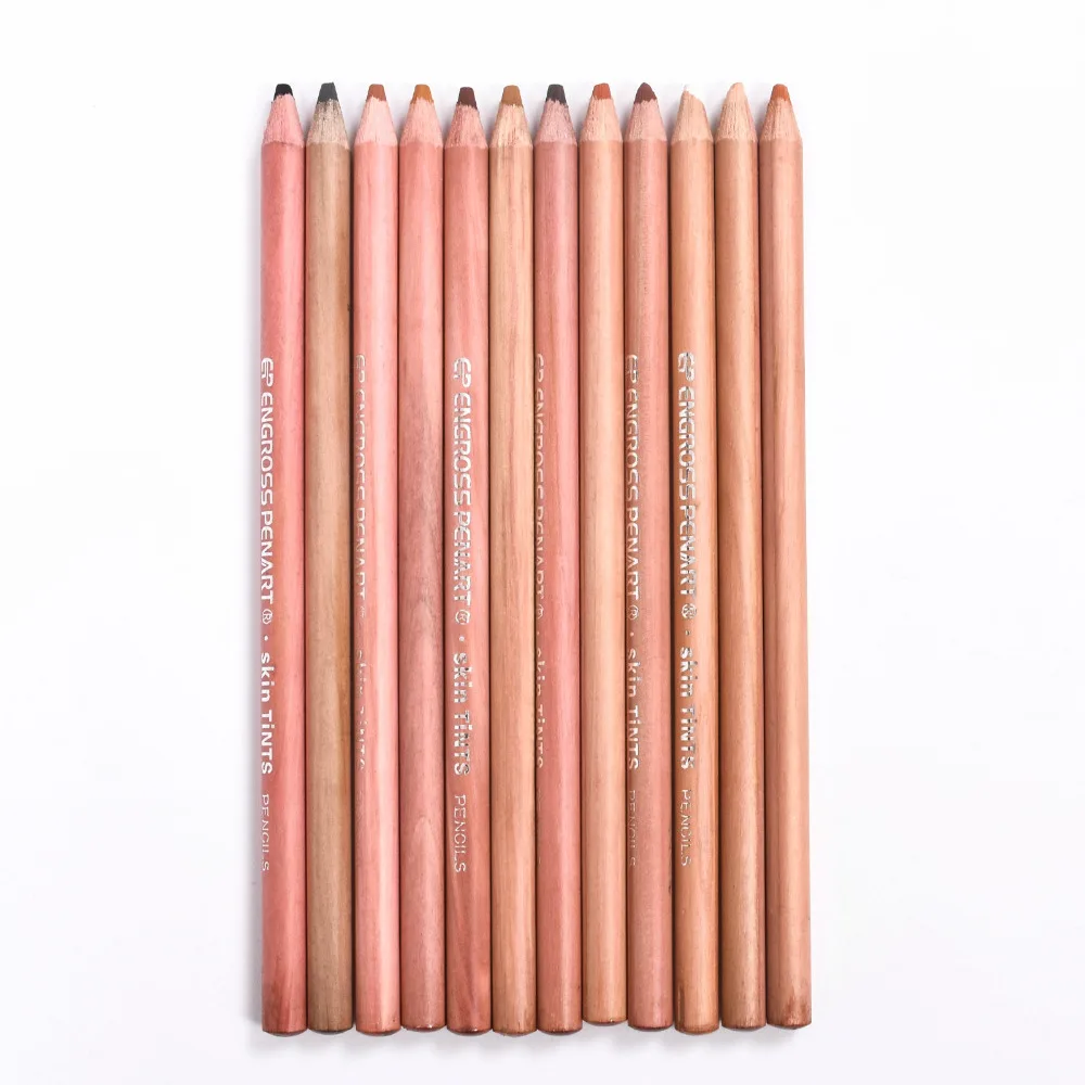 12 Colori Professionale di Disegno Matite Set Pastello Pelle Tinte Legno Matite Colorate per Schizzo Scuola di Pittura Rifornimenti di Arte in 12 Colori