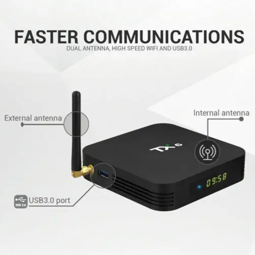 TX6 ТВ-бокс Allwinner H6 Четырехъядерный 4 Гб 64 ГБ Android 9,0 мини-ПК Bluetooth 4 K двойной WiFi домашний аудио медиа-плеер