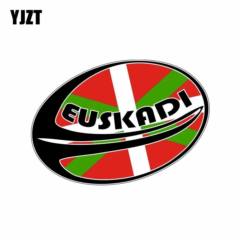 YJZT 13 см * 8 5 баскский флаг Euskal мотоцикла Регби Спортивная наклейка на окно