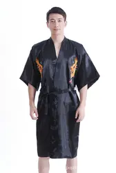 Китайские традиционные Для мужчин шелковый атлас халат платье костюм пижамы регулярные Размеры