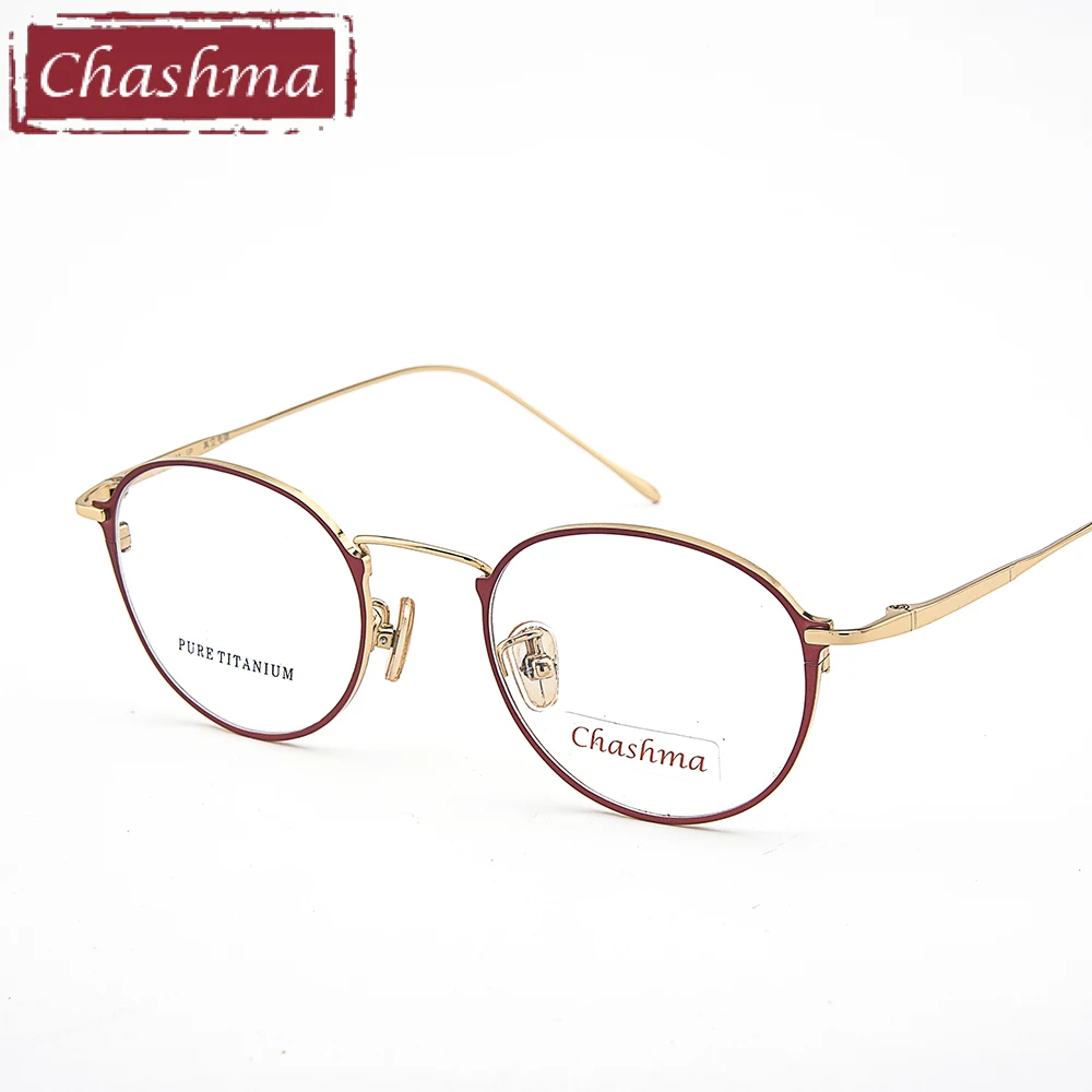 Chashma Женская винтажная рамка Lentes Opticos Gafas высокое качество круглые титановые светлые рамки очки ретро для женщин и мужчин