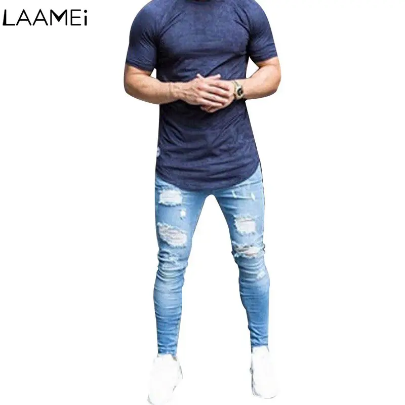 Laamei джинсы брюки Для мужчин Повседневное джинсовые обтягивающие 3XL Тонкий