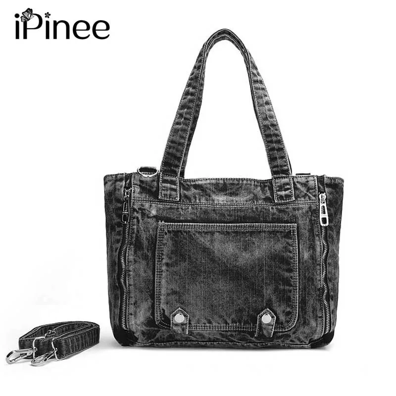 iPinee Designer Denim Handbags Casual Women Messenger Bags Jean Bags