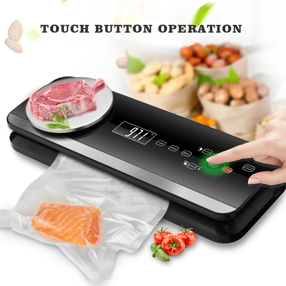  Laimeng Fully Automatic Vacuum Sealer Machine for Food Saver Built-in Scale Cutter Vacuum Air Seali