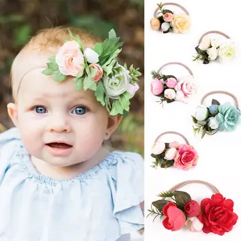 

Lovely Kids Baby Girl Leaf Flowers Hairband Headwear Accessories Casual Elastics Headbands