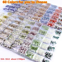 1440 шт. SS10 2.4 мм стразами Swarovski кристально чистый, не исправление Flatback стразы для 3D украшения ногтей