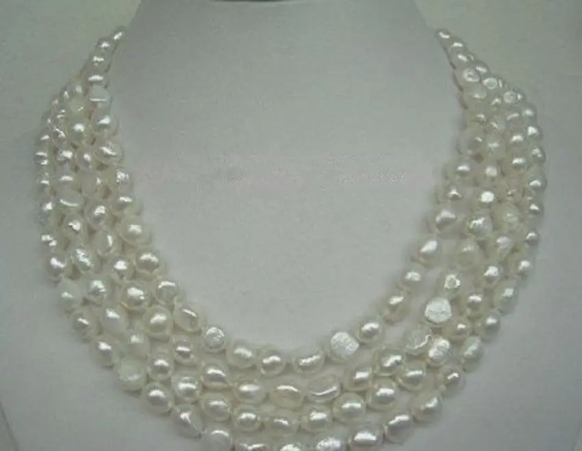 

Hot sale new Style >>>>>65'' south sea baroque white cream pearl necklace