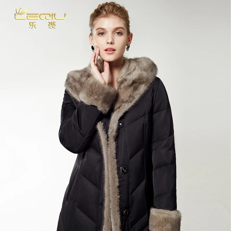 YAGENZ2017 Autumn Winter Denim Fur collar Hooded Jacket