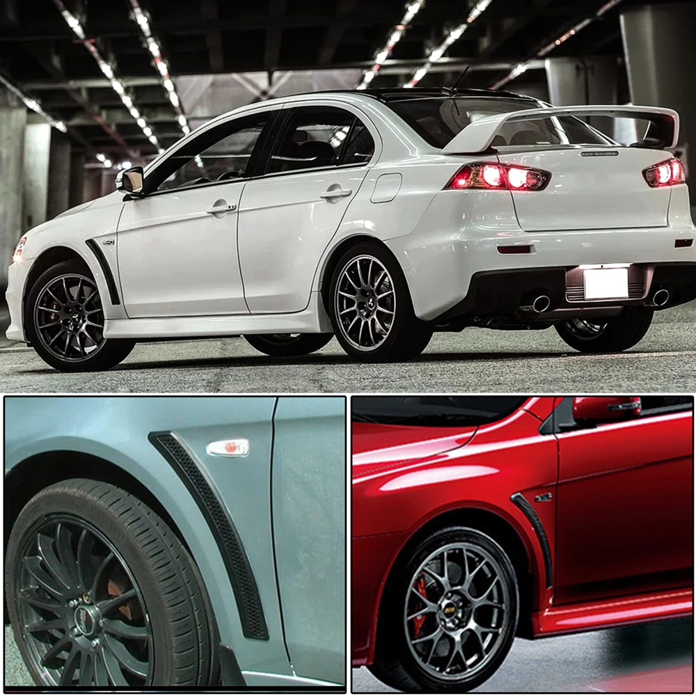 Runmade 1 пара для 2008- Mitsubishi Lancer EVO матовый черный карбоновое волокно переднее крыло боковое вентиляционное покрытие