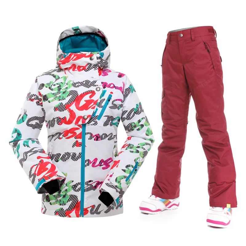 Брендовые женские лыжные костюмы женские лыжные куртки брюки зимние уличные сноубордические наборы водонепроницаемые женские лыжная одежда пальто